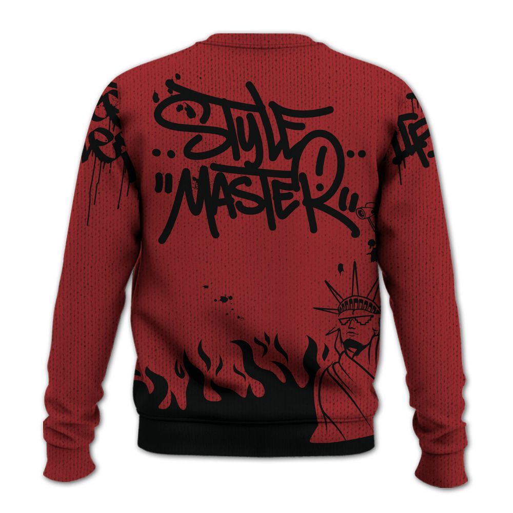 Knitted Sweater To Match Alternate Flu Game 12s - Graphic Fck Around Find Out