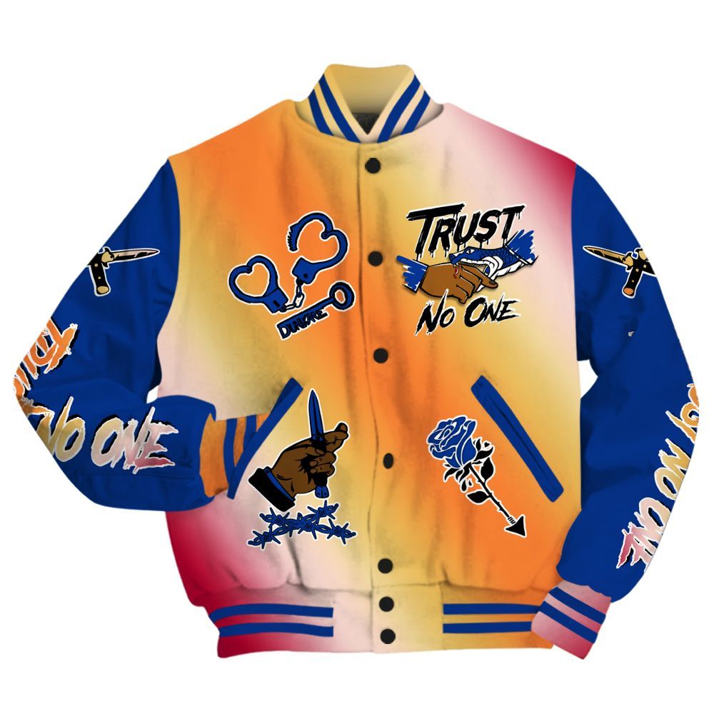 Varsity Jacket To Match Air Griffey Max Los Angeles 1s - Trust No One Dripping All Over Print