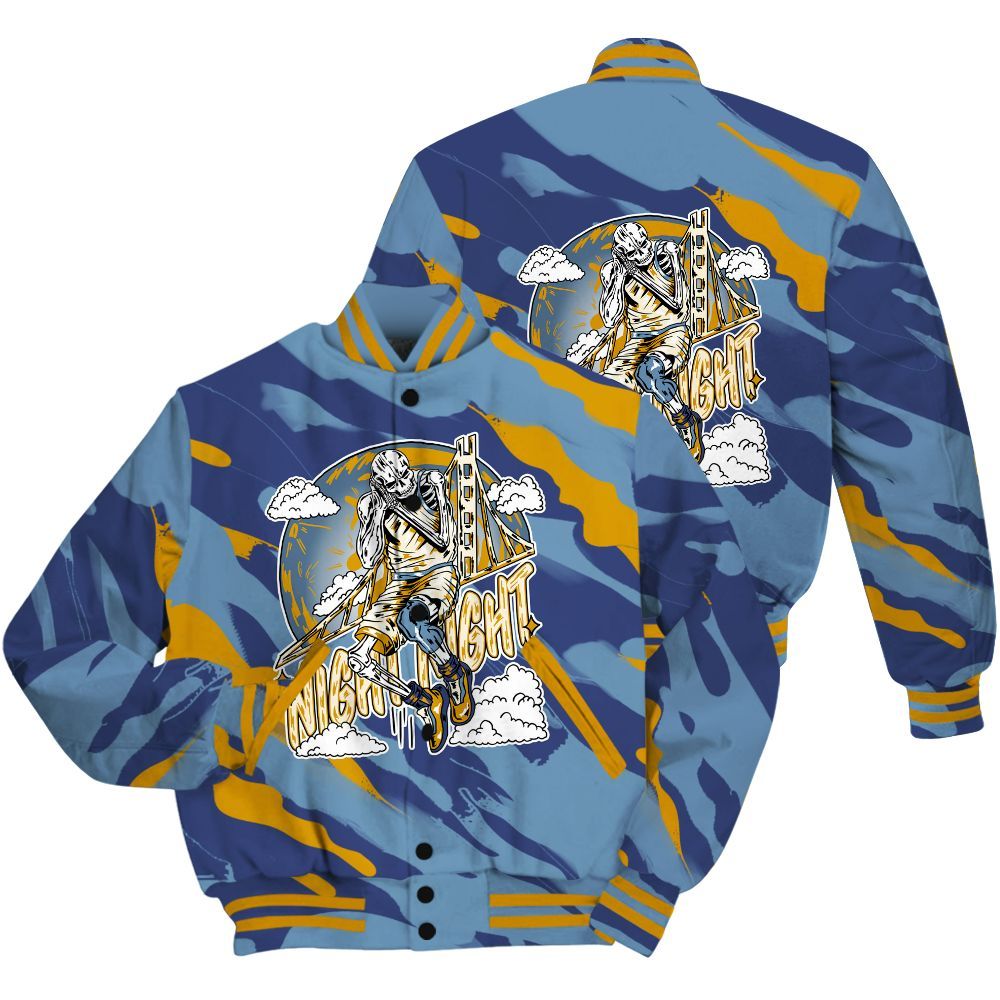 Varsity Jacket To Match High OG First In Flight 1s Shirt - Seeya Skeleton Colored All Over Print