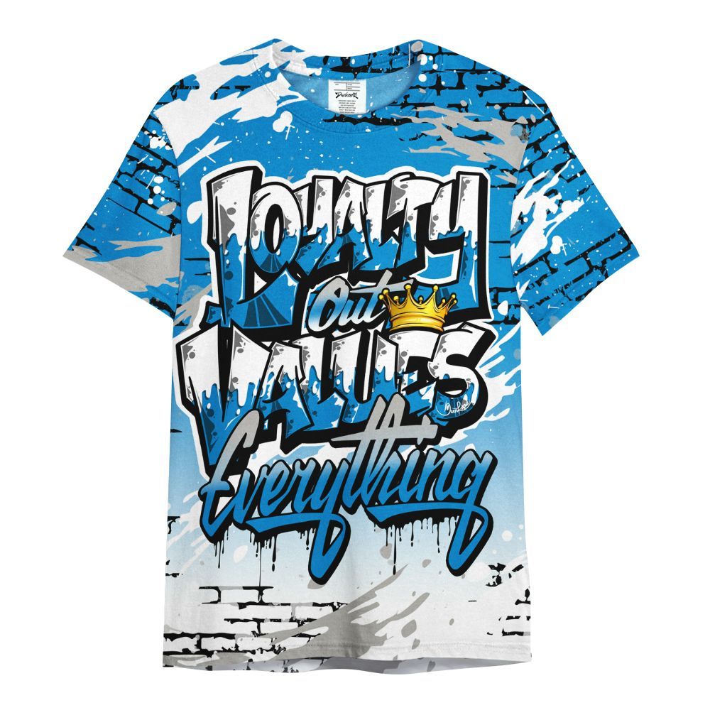 Shirt To Match Industrial Blue 4s - Values Of Loyalty Drip All Over Print