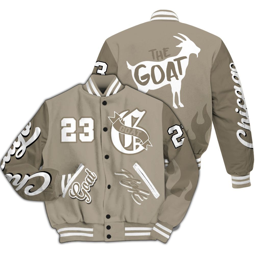 Varsity Jacket To Match High OG Khaki 1s - The G.O.A.T Streetwear All Over Print
