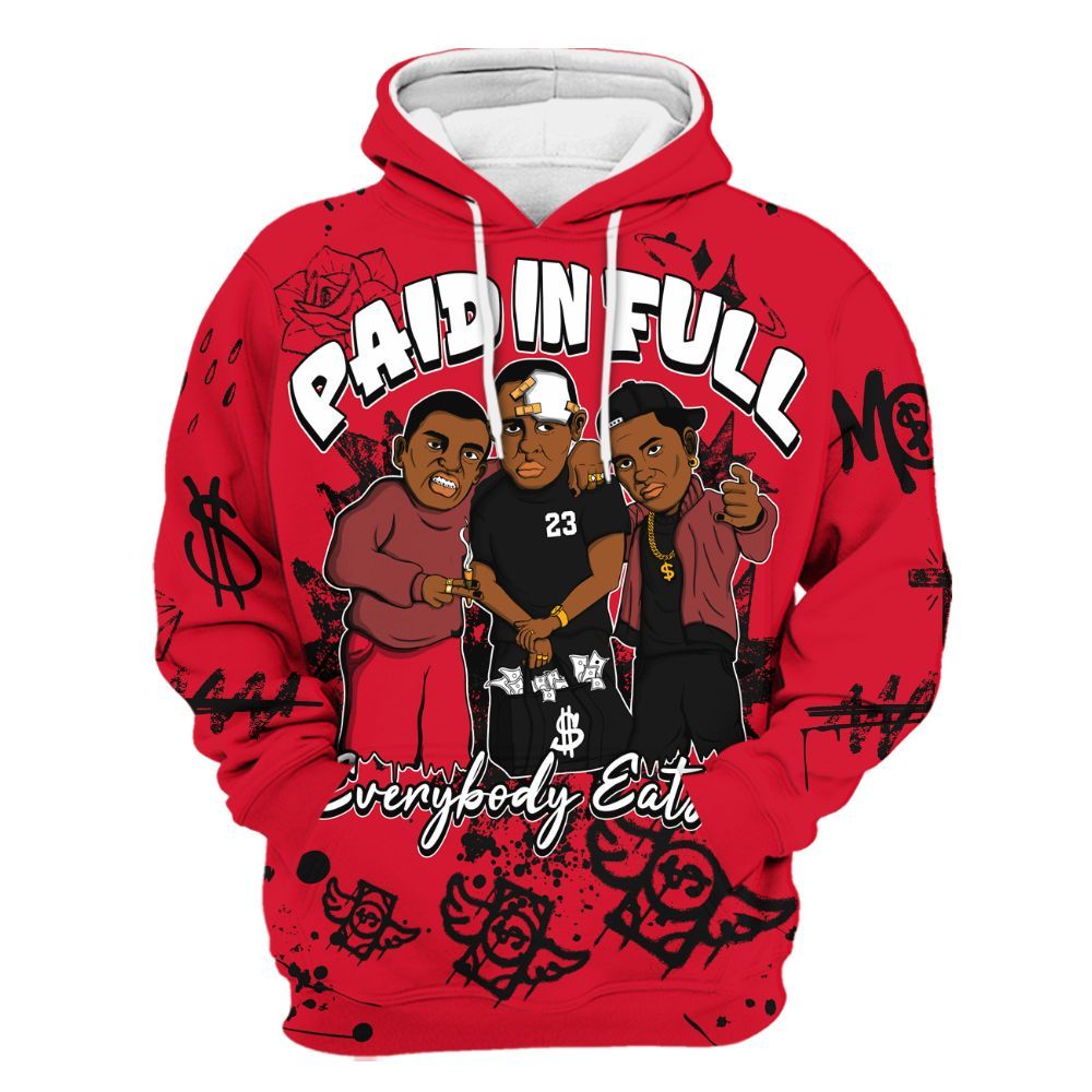 Hoodie To Match Air Max Sunder Gore Tex Fire Red - Everybody Paid In Full Crayon All Over Print