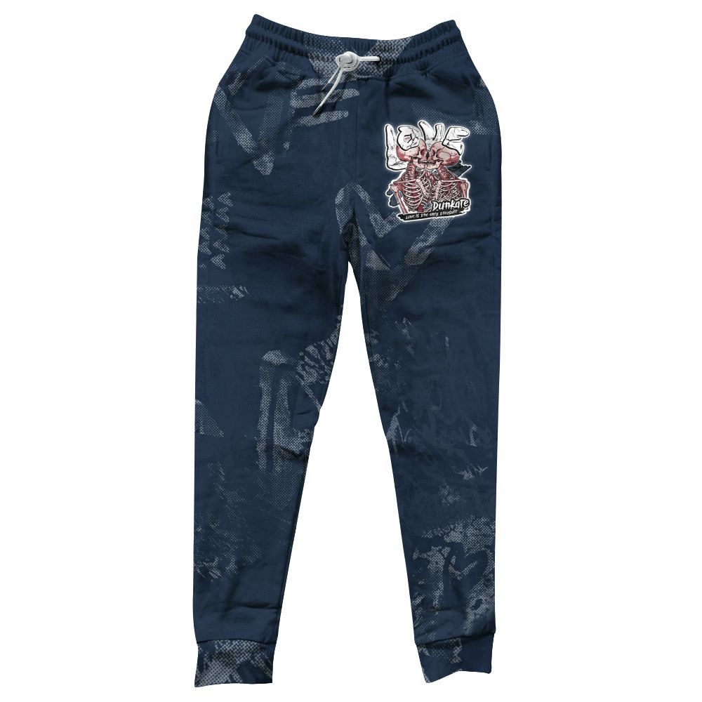 Sweatpant To Match White Midnight Navy 6s - Skull Love All Over Print