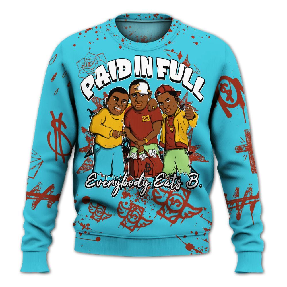 Sweatshirt To Match SB Dunk Di'Orr Greenwood - Everybody Paid In Full Crayon All Over Print