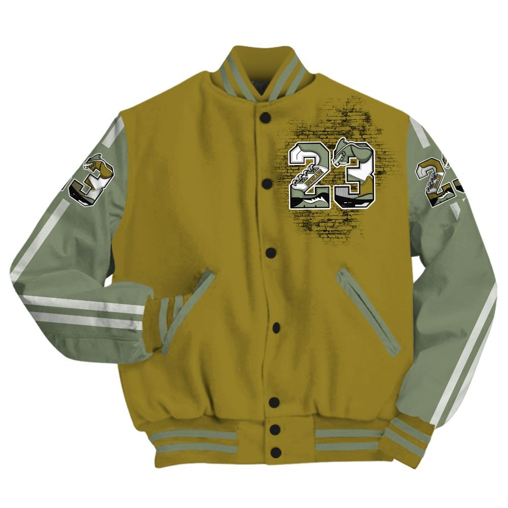 Varsity Jacket To Match Air Flightposite Metallic Gold - Custom Name Number 23 5s All Over Print