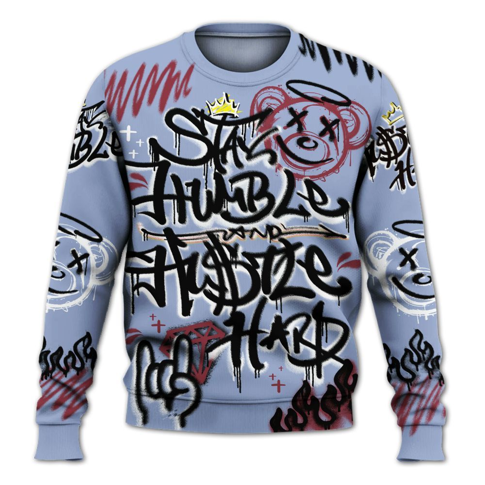 Sweatshirt To Match Black Metallic 5s - Humble Drip Streetwear Graffity All Over Print