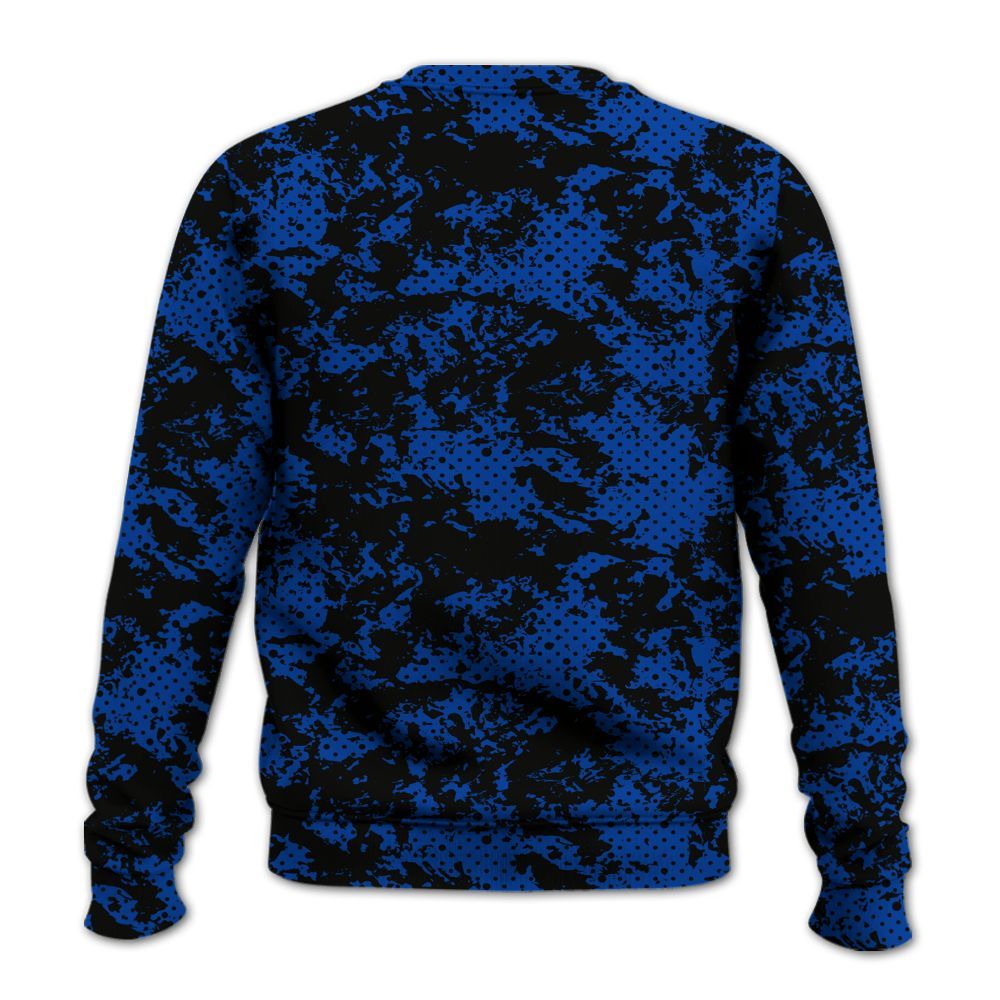 Sweatshirt To Match Hyper Royal 12s - Show Me The Money Retro All Over Print