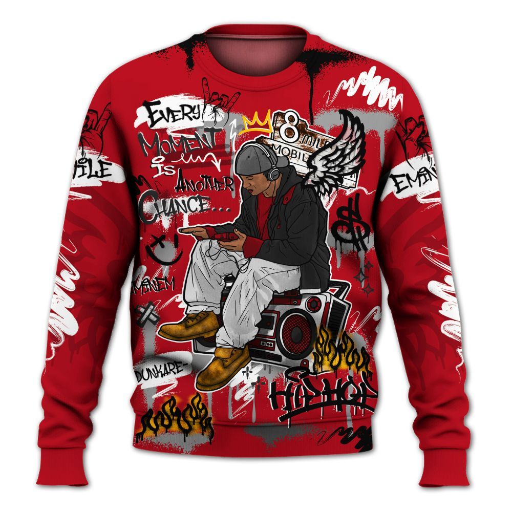 Sweatshirt To Match Bred Velvet 11s - 8Mile Movie Graffiti All Over Print