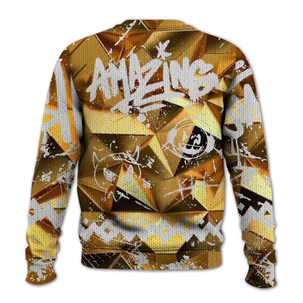 Knitted Sweater To Match NET Gold 4s - Friday Sneaker Crayon