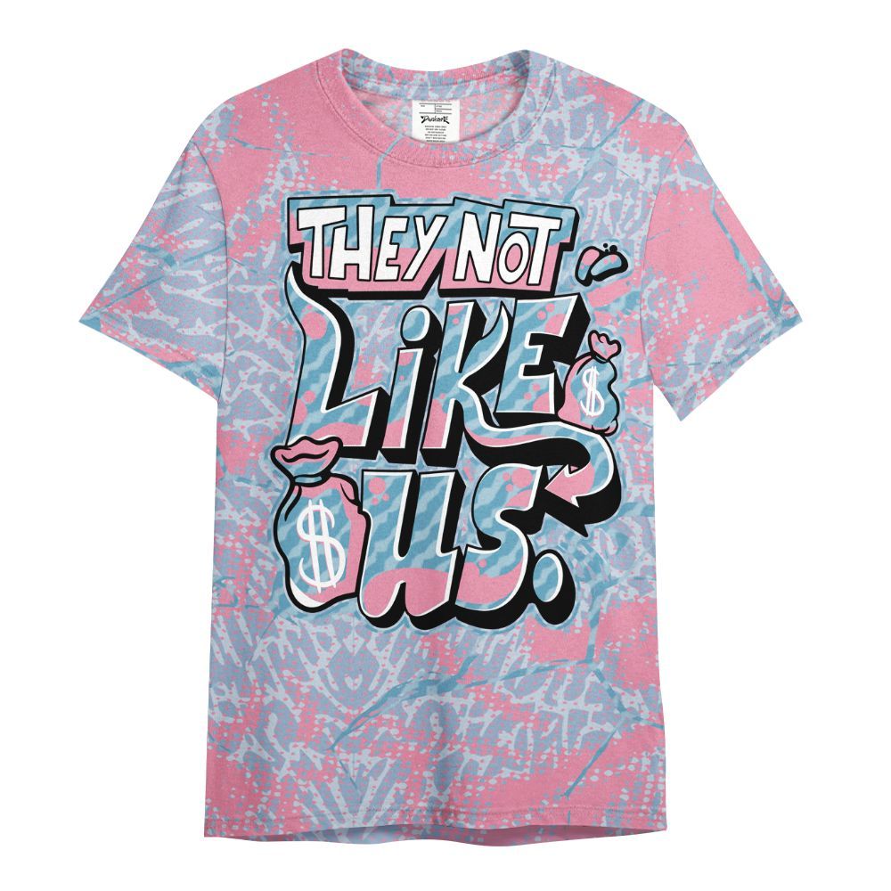 Shirt To Match Denim Pink Glow 3s - Dislike Us Crack All Over Print