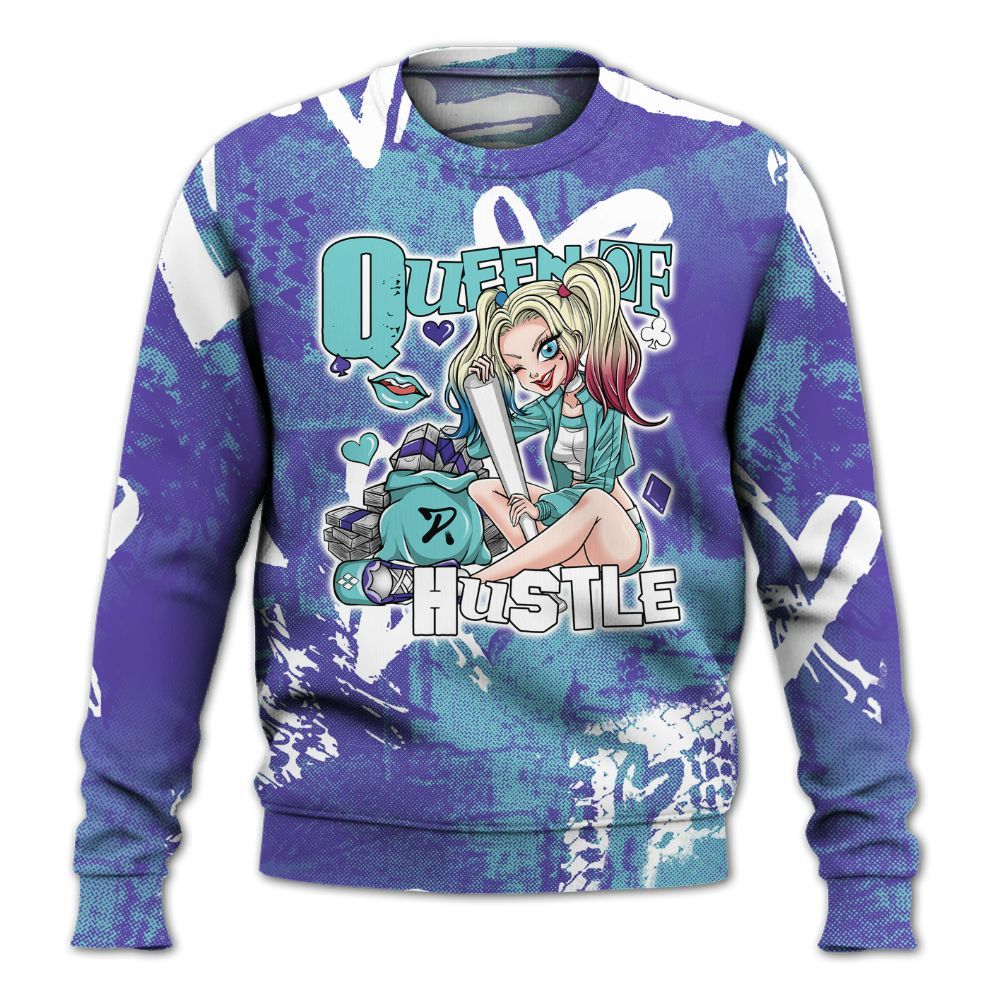 Sweatshirt To Match Low Hornets 1s - Hustles Quiinn Heart Grunge All Over Print