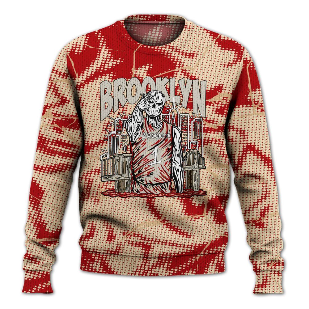 Knitted Sweater To Match Dunk Low Strawberry Waffle - Brooklyn's Skeleton Crack
