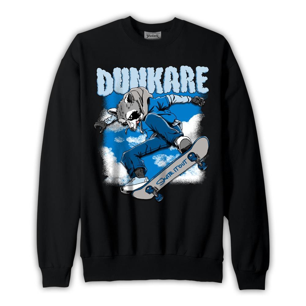 Sweatshirt To match Industrial Blue 4s Sweatshirt - Skateboard Raccoon Graphic