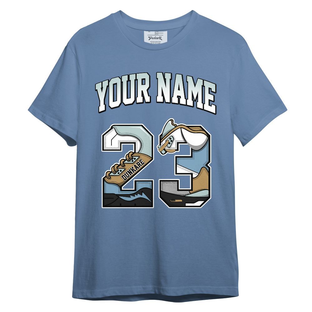 Shirt To Match Denim Worn Blue 2025 4s - Custom Name 23 5s Graphic