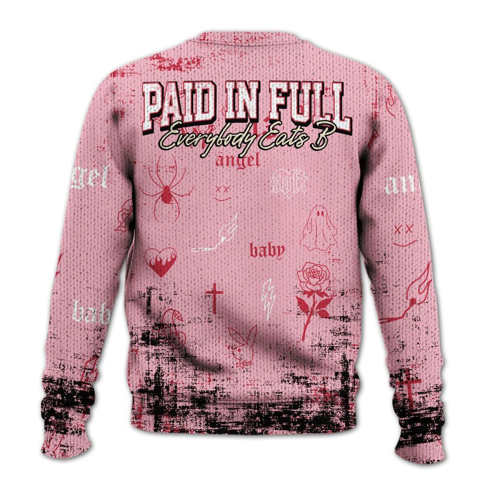 Sweater To Match Low OG Tropical Pink 1s - Paid In Full Money Graphic