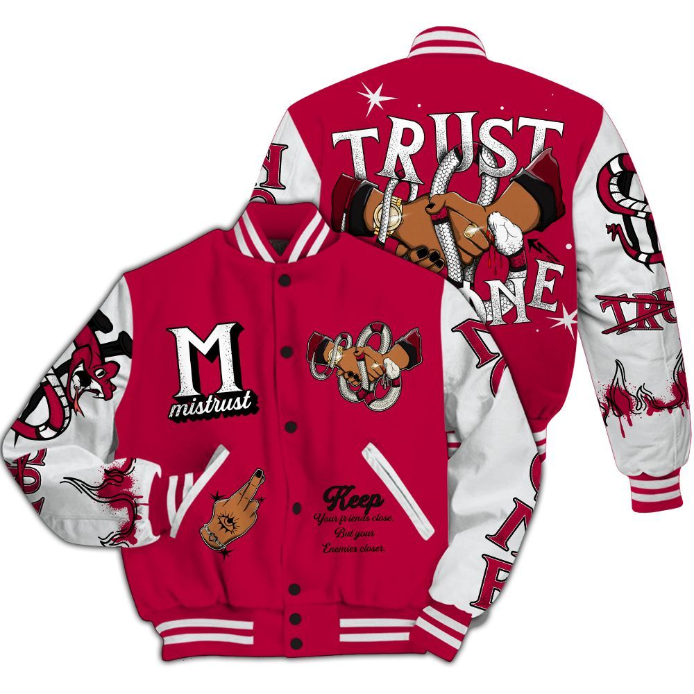 Varsity Jacket To Match Retro Chicago 2s - Trust No One Snake-Bite Street Style All Over Print