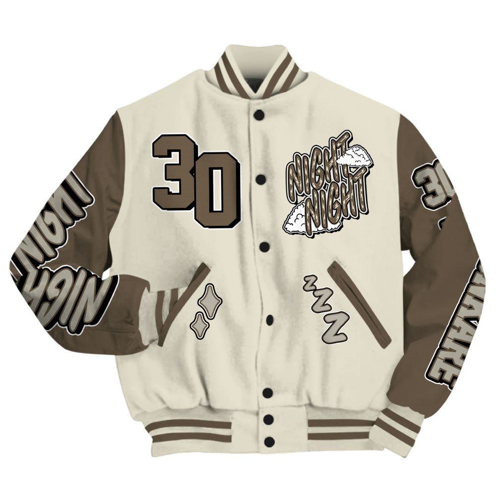 Varsity Jacket To Match Orewood Brown 3s - Seeya Skeleton All Over Print