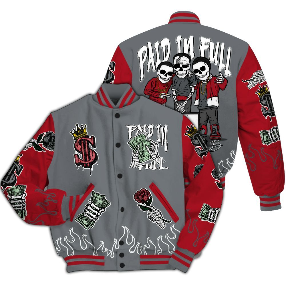 Varsity Jacket To Match Retro Fire Red 9s - Fire Everybody Paid In All Over Print