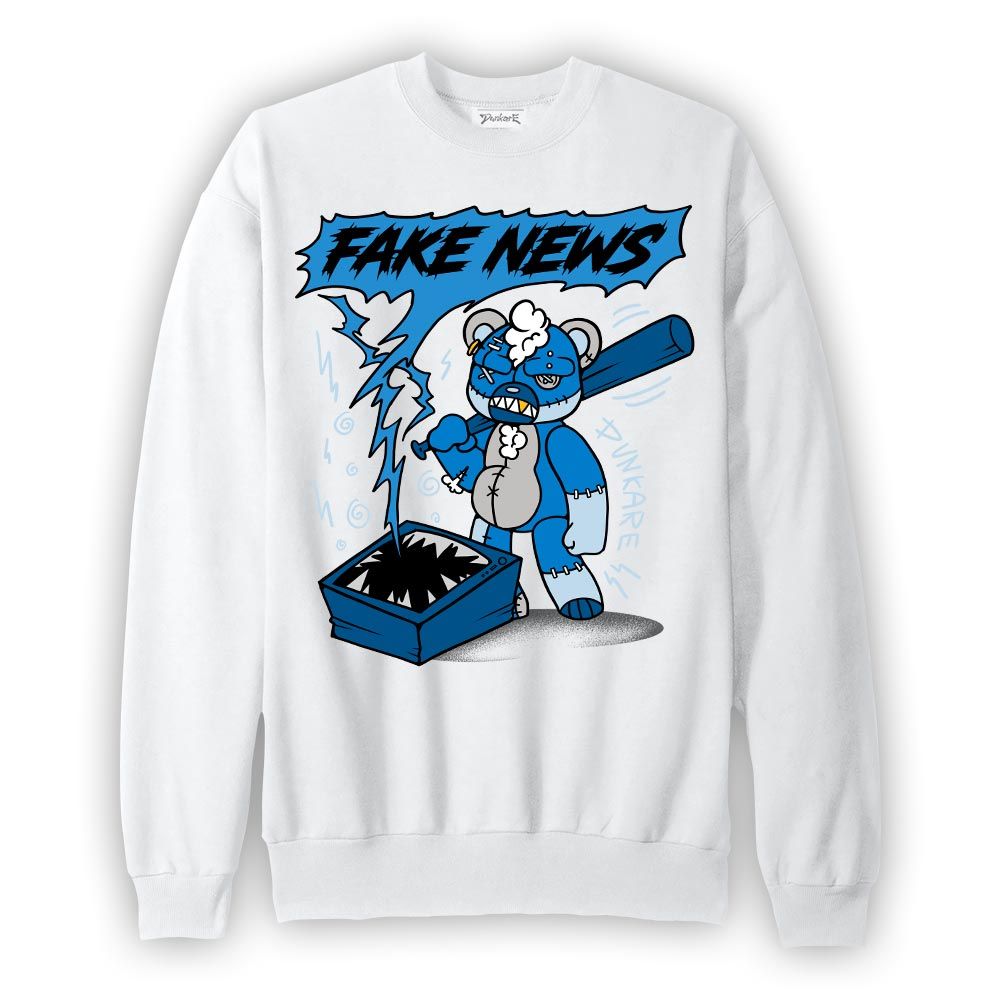 Sweatshirt To match Industrial Blue 4s Sweatshirt - False News Hugz Graphic