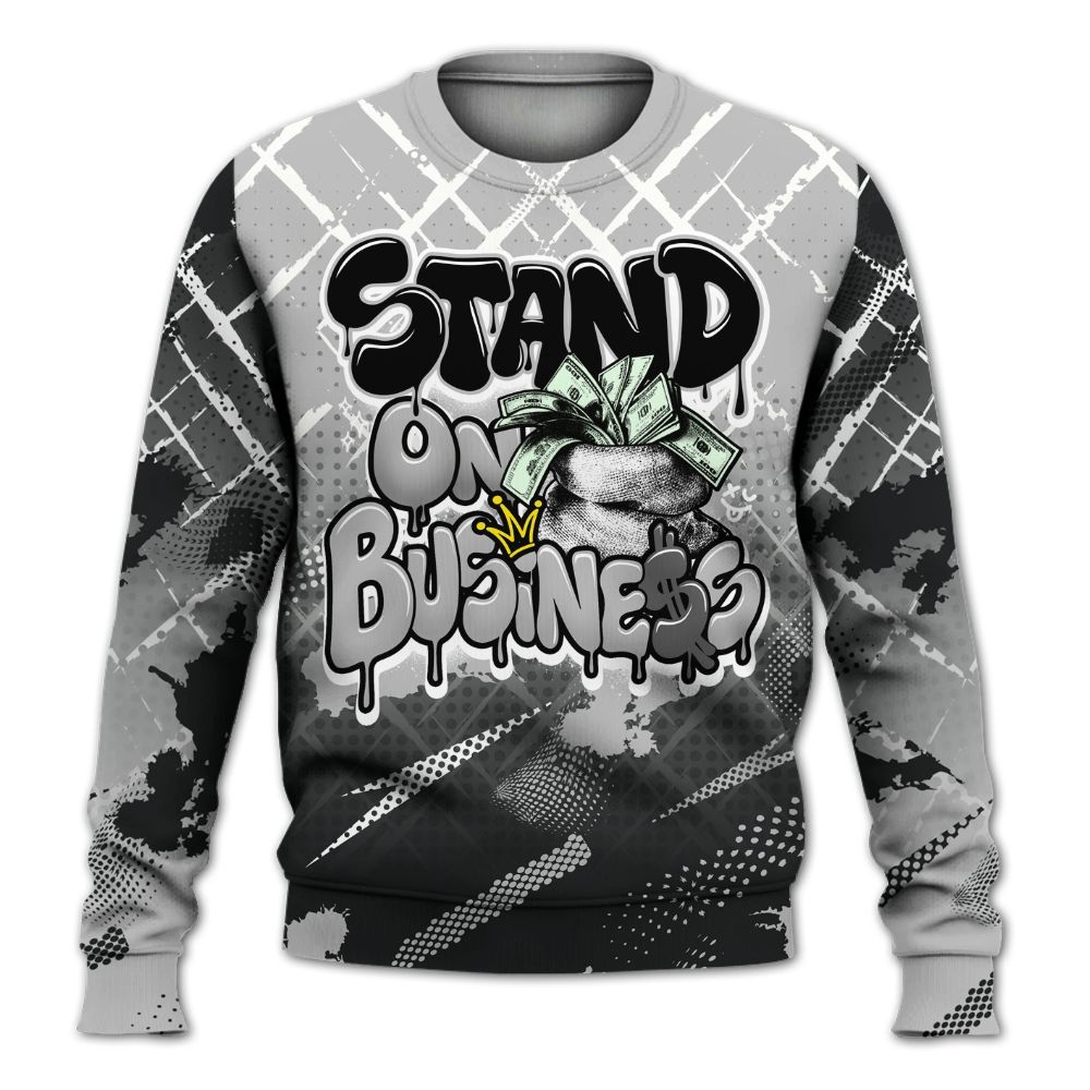 Sweatshirt To Match Low 85 Metallic Black 1s - Halftone Stand Business Dripping All Over Print