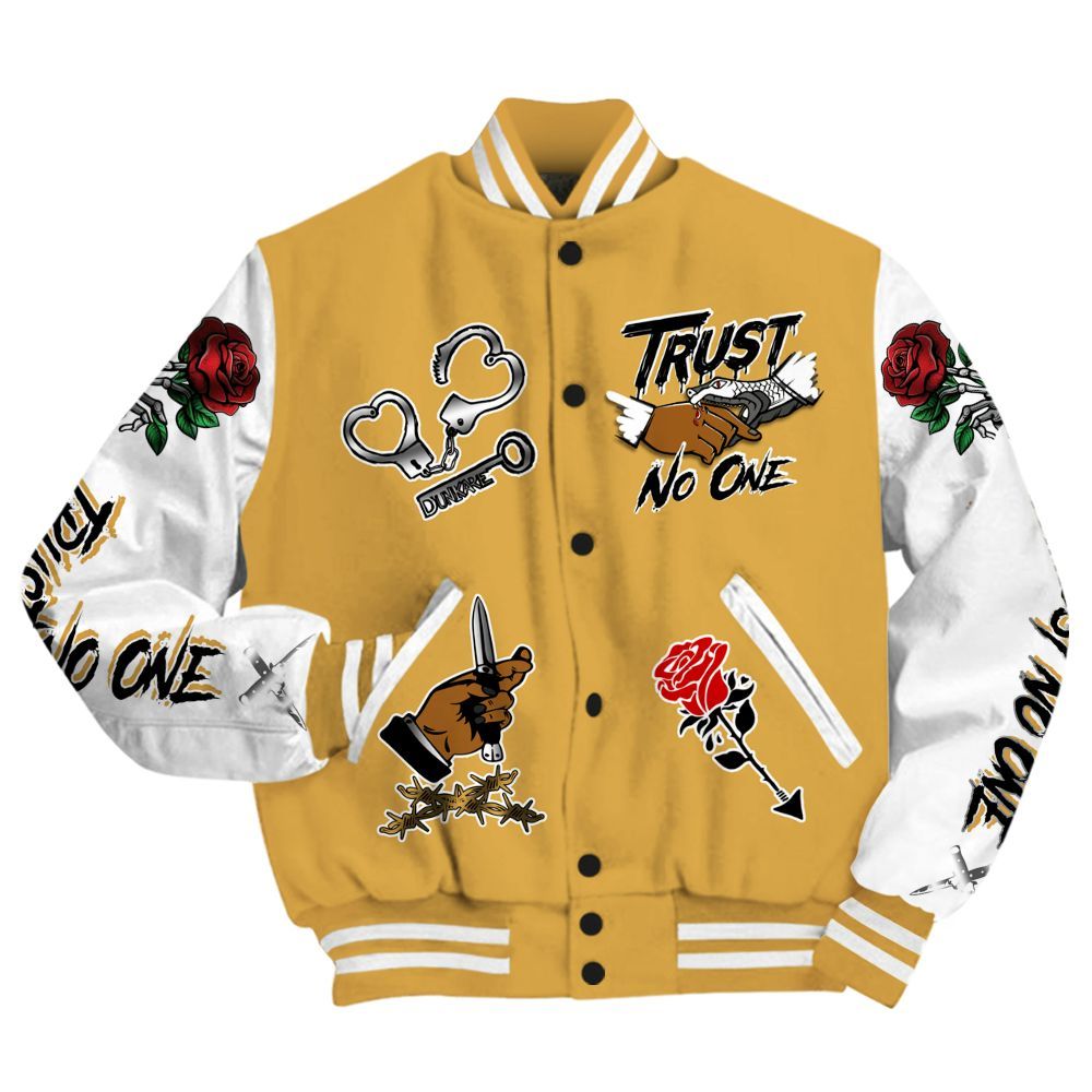 Varsity Jacket To Match Low OG Rookie Of The Year 1s - Trust No One Dripping All Over Print
