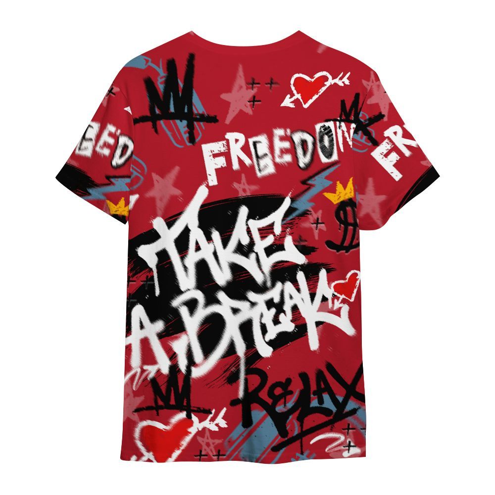 Shirt To Match Retro Raging Bull 5s - Take Break Freedom Graffiti Streetwear All Over Print