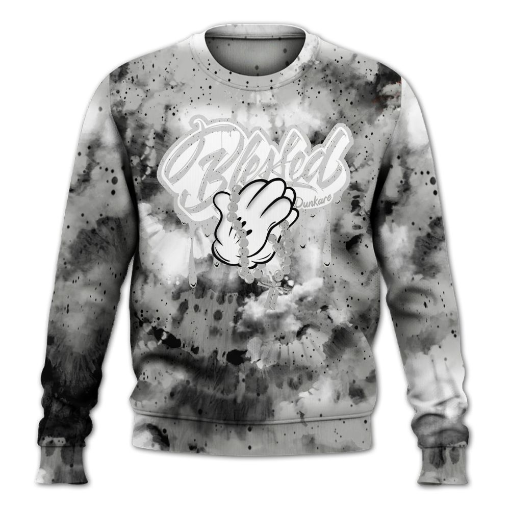 Sweatshirt To Match Retro White Oreo 4s - God Blessed Tie Dye All Over Print