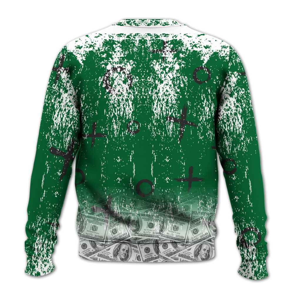 Sweatshirt To Match Pine Green 13s - Selfmade Unique Drip All Over Print