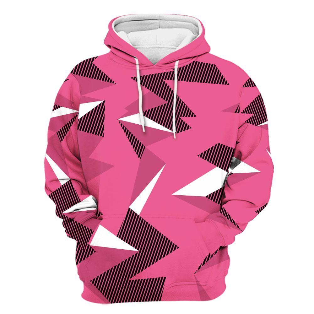 Hoodie To Match Air Max SNDR Hyper Pink - Geometric Camouflage Pattern All Over Print
