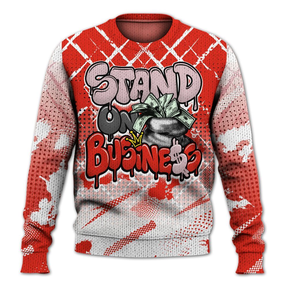 Knitted Sweater To Match Air Force 1 Low GS Valentine's Day - Halftone Stand Business Dripping