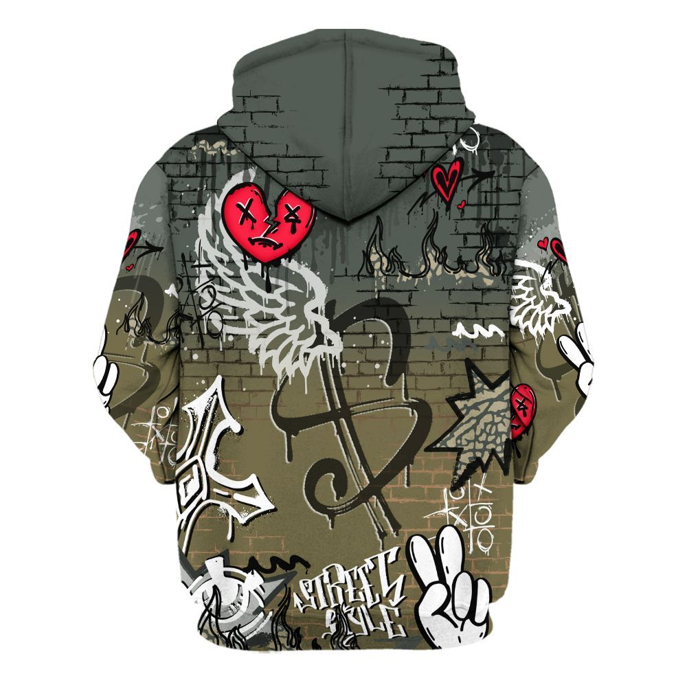 Hoodie To Match Retro Family Affair 3s - Been Dif2erent Drip Graffiti All Over Print