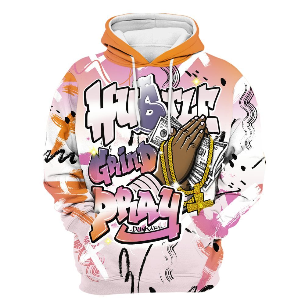 Hoodie To Match Book Sunrise 1s - Money Hustle Grind Pray All Over Print