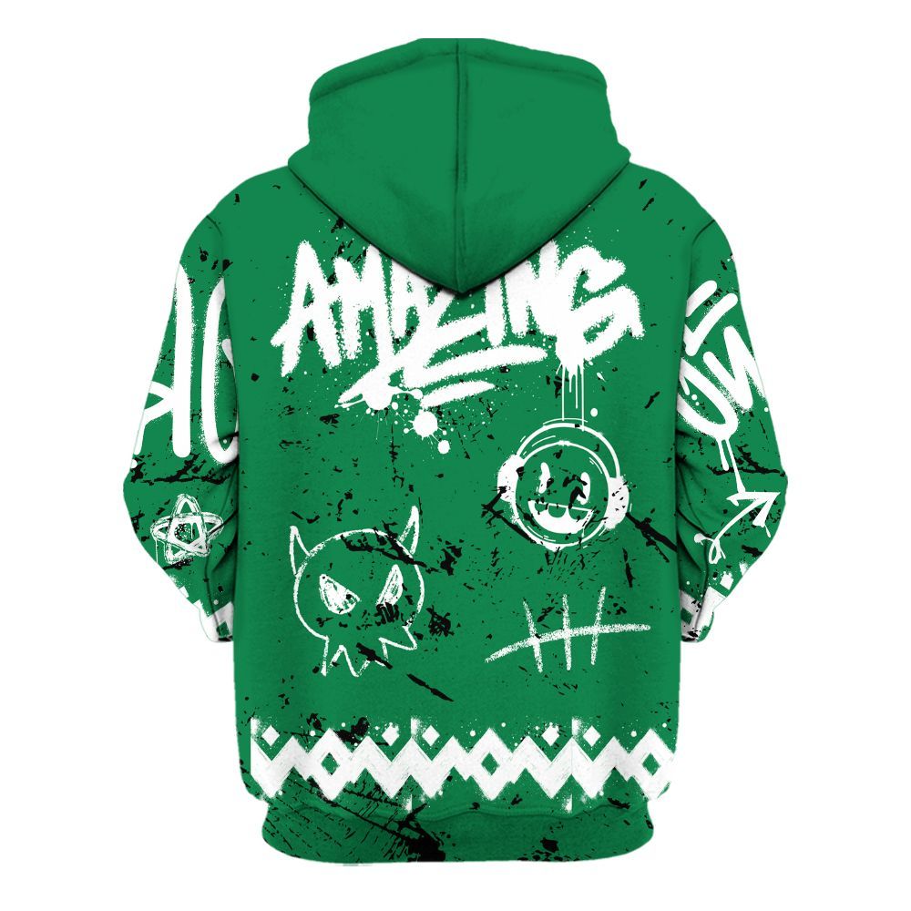 Hoodie To Match Pine Green 13s - Friday Sneaker Crayon All Over Print