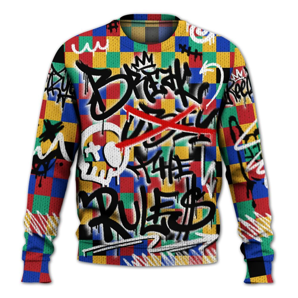 Knitted Sweater To Match Air Rainbow Weave - Break Rules Streetwear