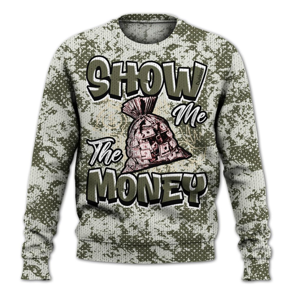 Knitted Sweater To Match Low OG Medium Olive 1s - Show Me The Money Retro