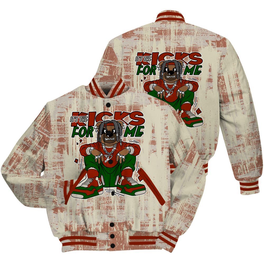 Varsity Jacket To Match El Grito 5s Shirt - Sneakers Bear Glitch Art All Over Print