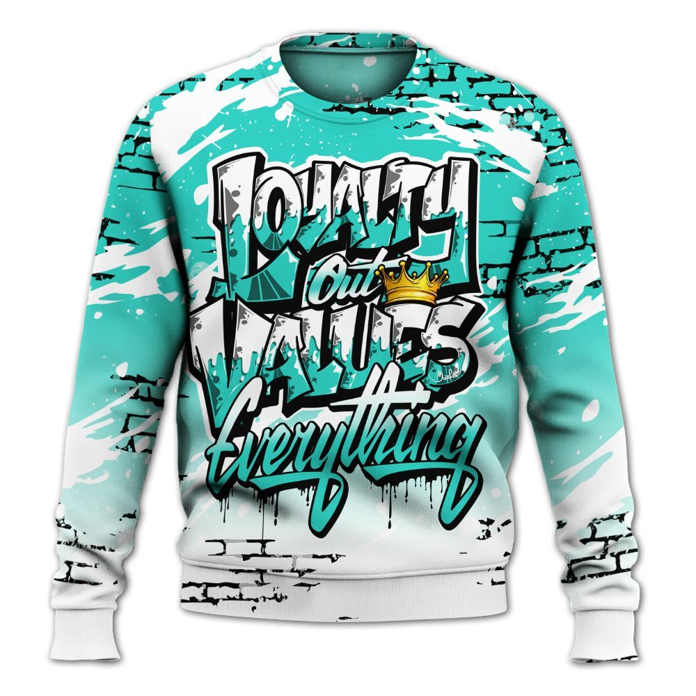 Sweatshirt To Match Dunk Low Clear Jade - Values Of Loyalty Drip All Over Print