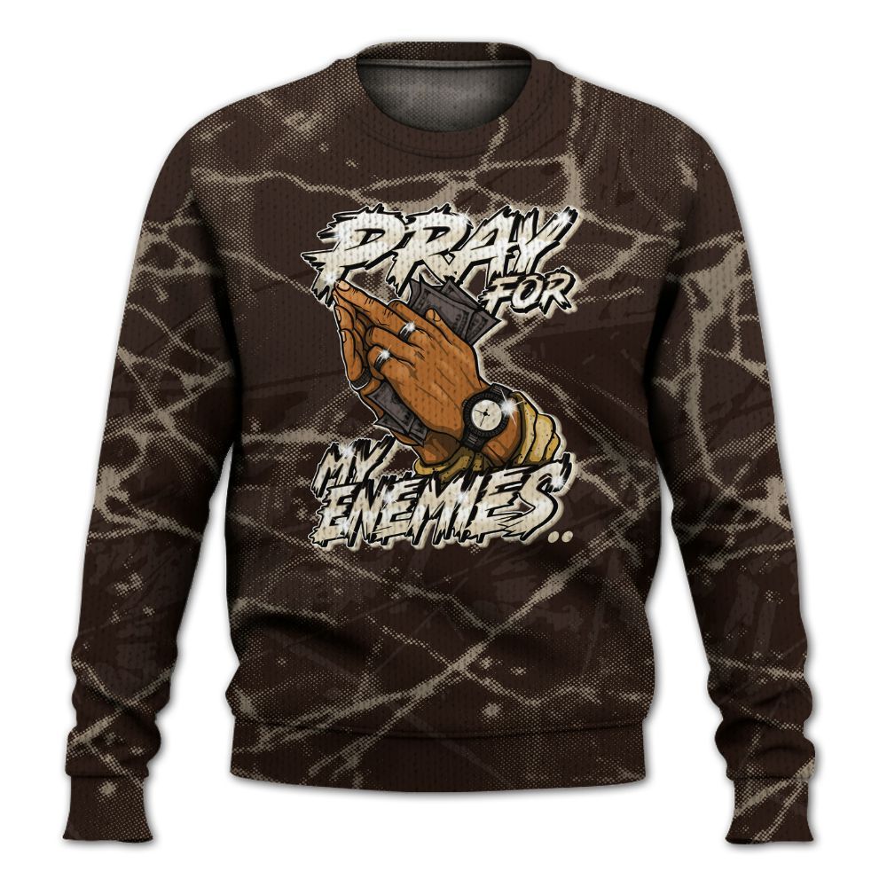 Knitted Sweater To Match 2025 Retro Earth 5s - Prayed For Enemies Graphic