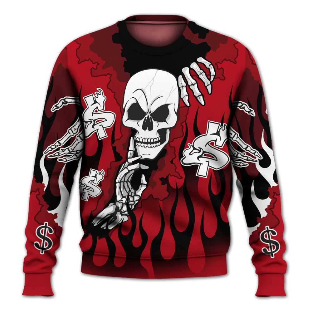 Sweatshirt To Match Bred Velvet 11s - Ones Move In Silence Graphic Trapped All Over Print