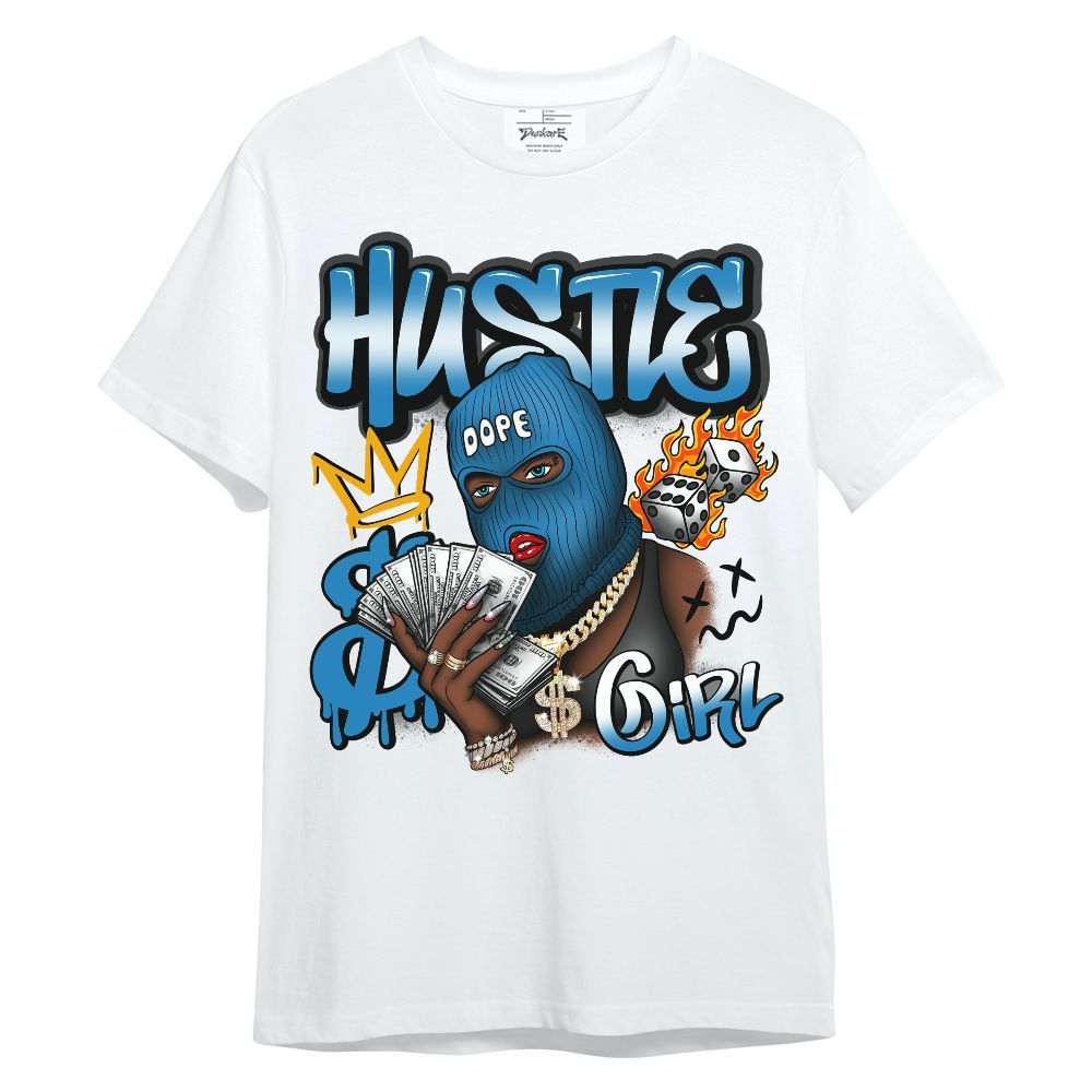 Shirt To Match Retro University Blue 9s - Money Hustles Girl Streetwear Unisex Shirt