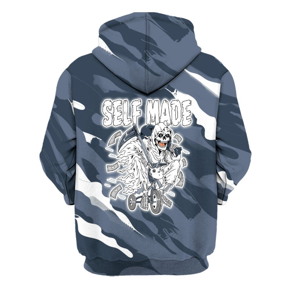 Hoodie To Match Low Diffused Blue 11s - Self Make Skeleton Colored All Over Print