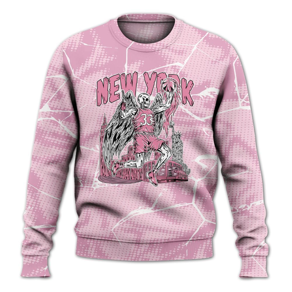 Sweatshirt To Match Orchid 4s - Ewing Era Skeleton Crack All Over Print