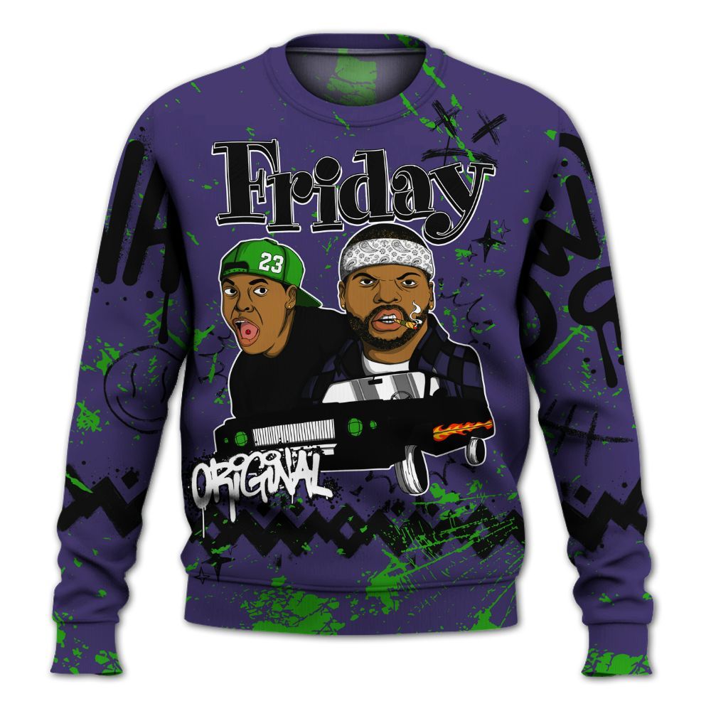 Sweatshirt To Match Retro Court Purple 13s - Friday Sneaker Crayon All Over Print