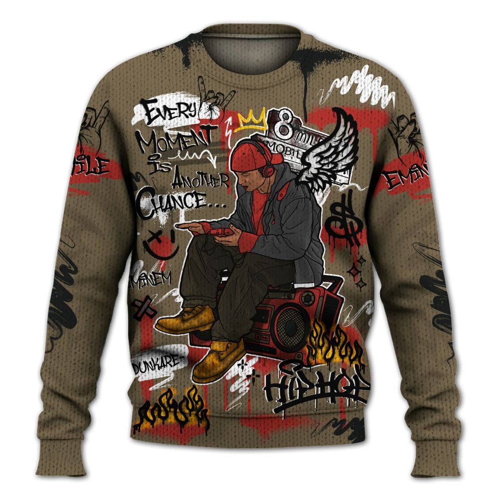 Sweater To Match Olive 9s - 8Mile Movie Graffiti Graphic