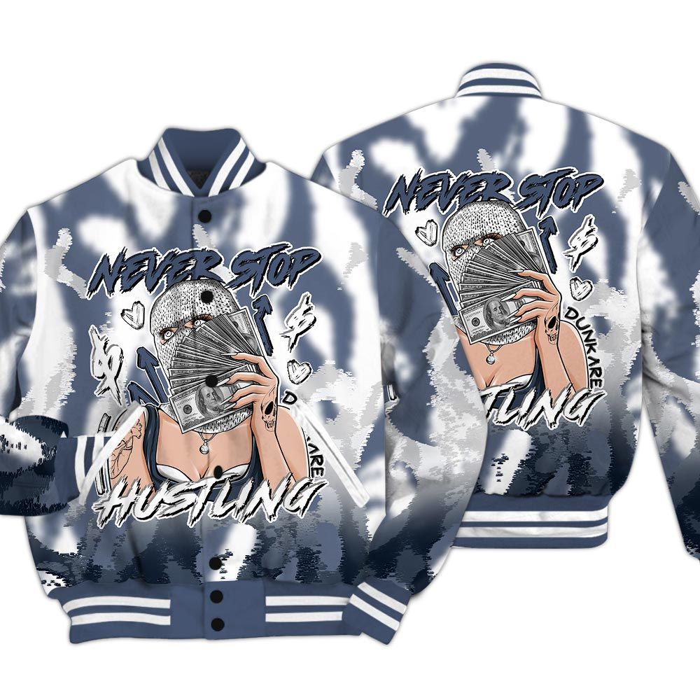 Varsity Jacket To Match Low Diffused Blue 11s - Hustling Unique Burn Varsity Jacket Unisex