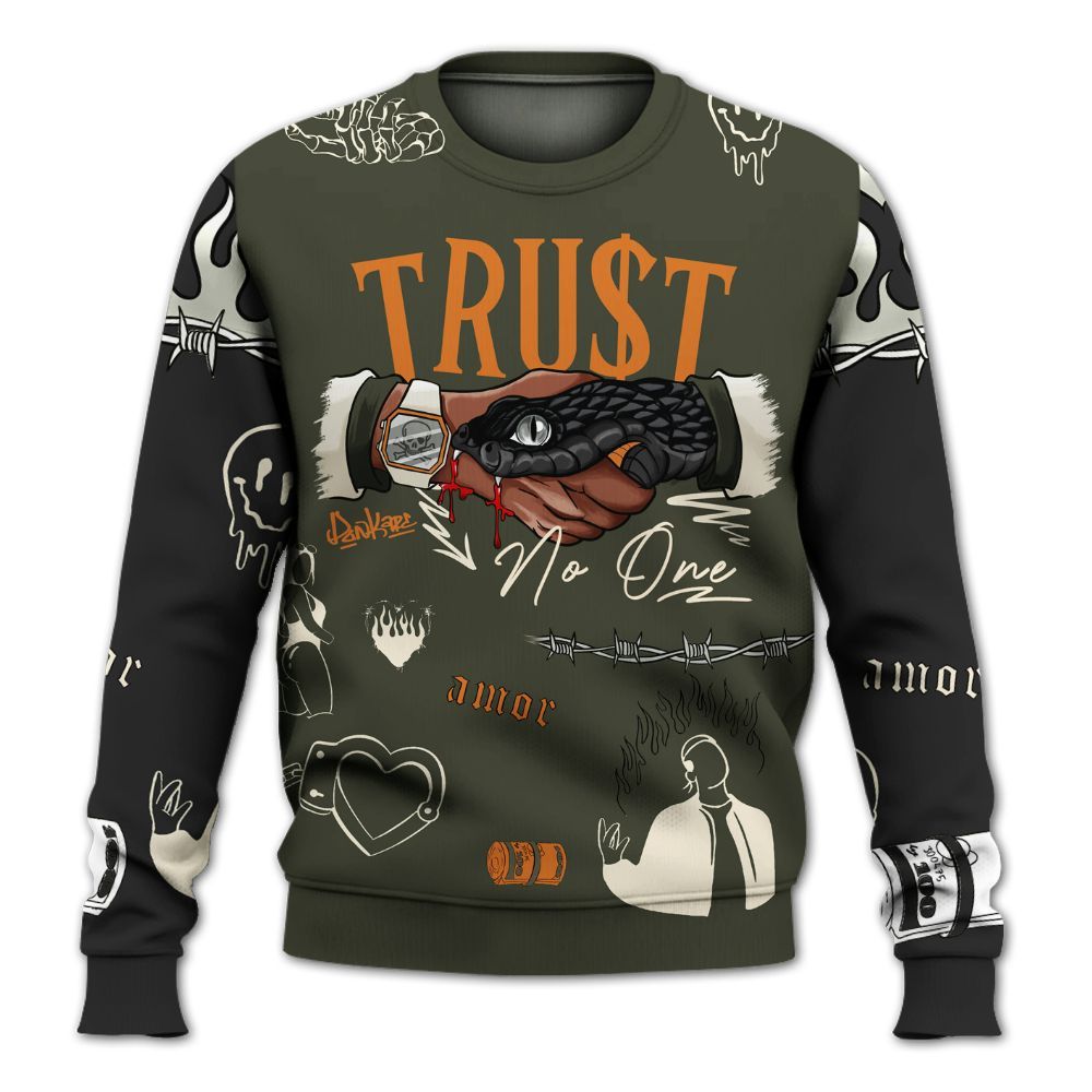 Sweatshirt To Match Retro Undefeated 4s - Snake Trust No One All Over Print
