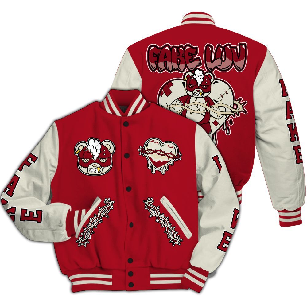 Varsity Jacket To Match 2025 High OG Cinnabar 1s - False Romance Hugz All Over Print
