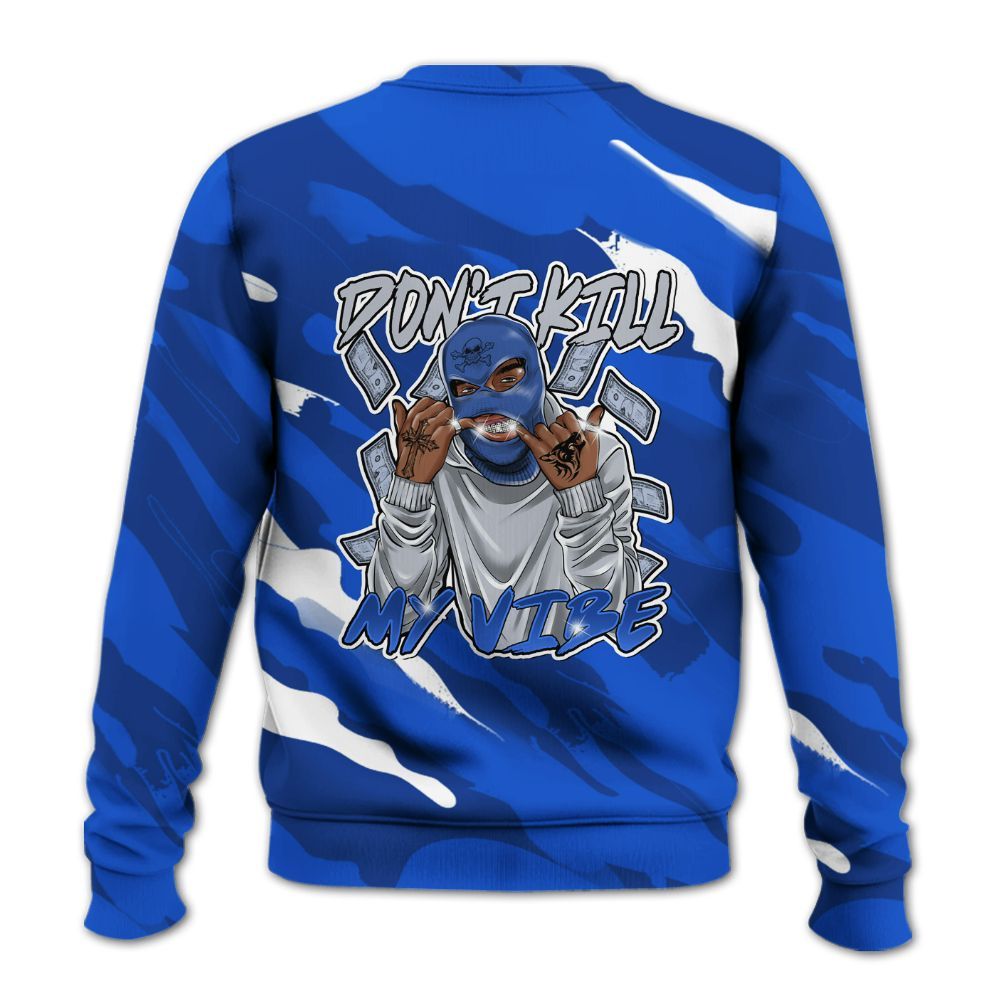Sweatshirt To Match Air Foamposite One Royal - Vibe.Unique Colored All Over Print