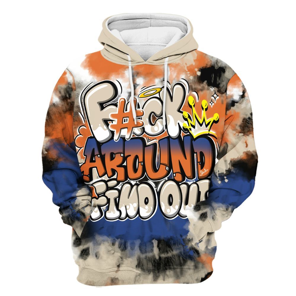 Hoodie To Match Air Max 90 Rattan Birch - Tie Dye FK Around Find Out All Over Print
