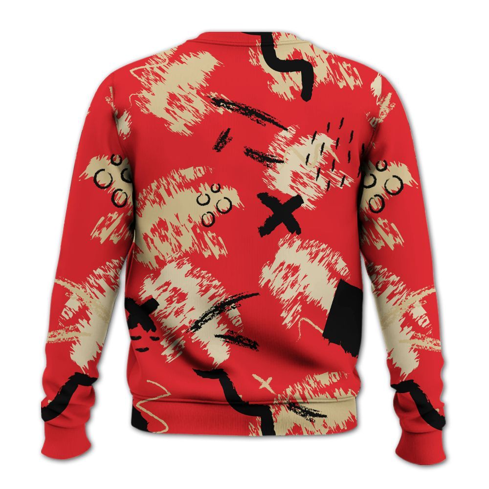 Sweatshirt To Match Prime 93 Fire Red - Hustle Grind Pray Retro All Over Print